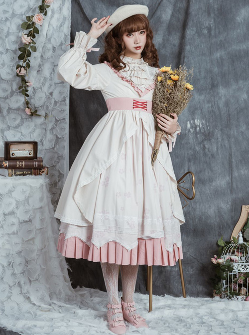 North Mirror Flower Series OP Classic Lolita Nordic Court Style Autumn Winter Long Sleeve Dress