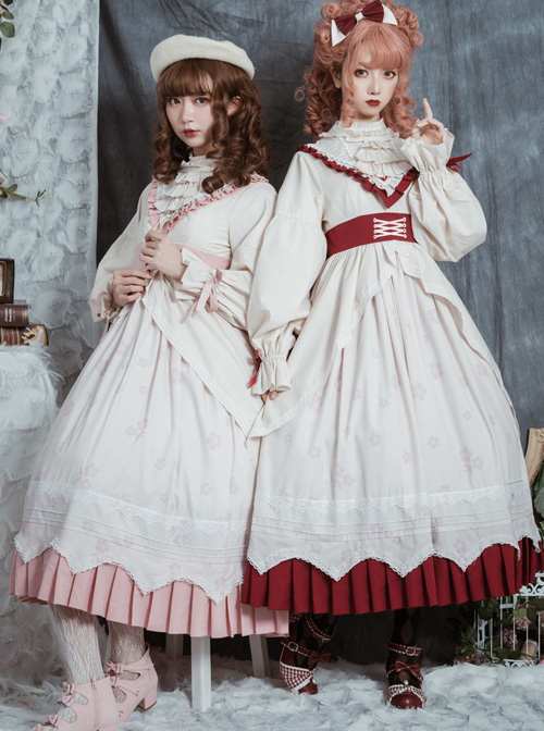 North Mirror Flower Series OP Classic Lolita Nordic Court Style Autumn Winter Long Sleeve Dress