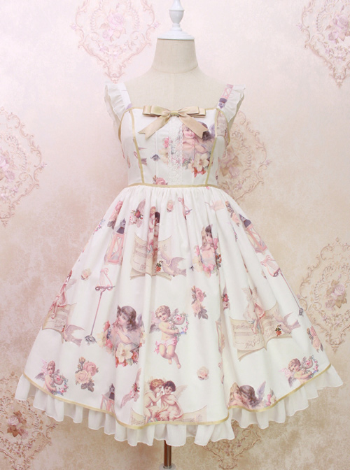 Oil Painting Angel Series JSK Sweet Lolita Sling Dress