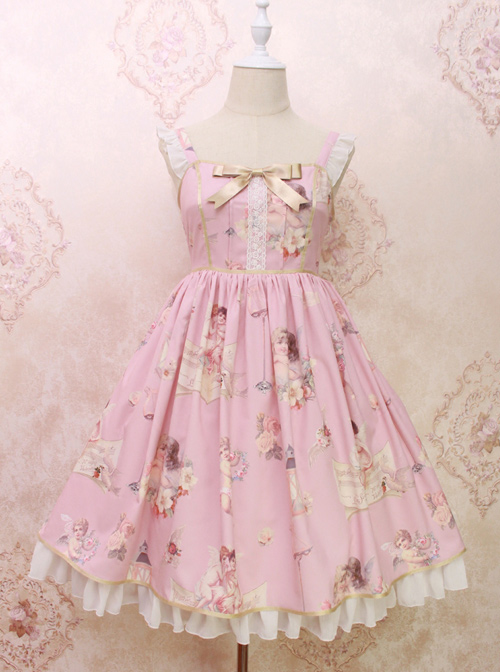 Oil Painting Angel Series JSK Sweet Lolita Sling Dress