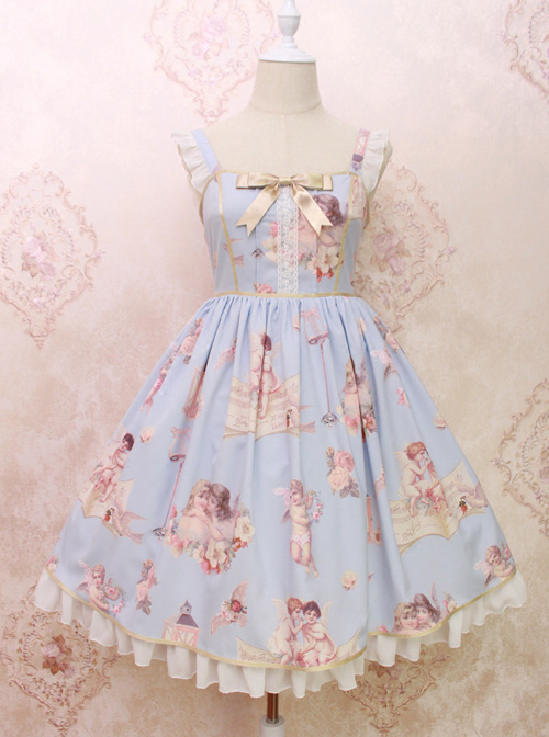 Oil Painting Angel Series JSK Sweet Lolita Sling Dress