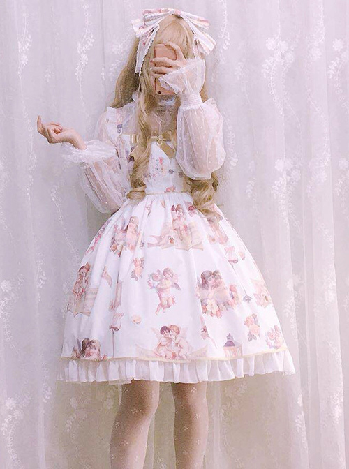 Oil Painting Angel Series JSK Sweet Lolita Sling Dress