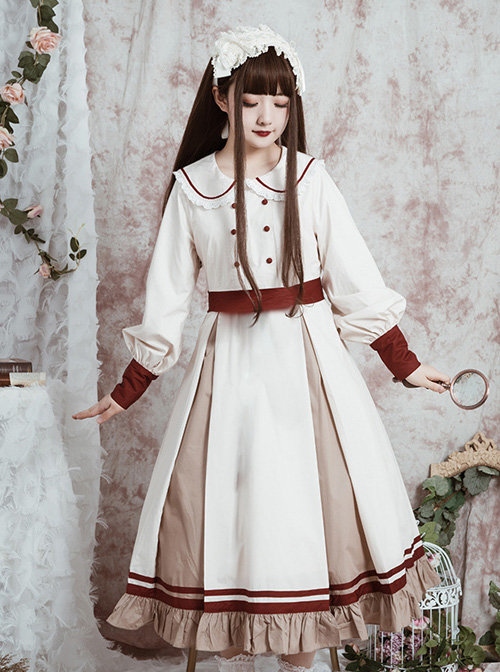The Distant Letter Series Lapel Elegant Classic Lolita Autumn Winter Long Sleeve Dress