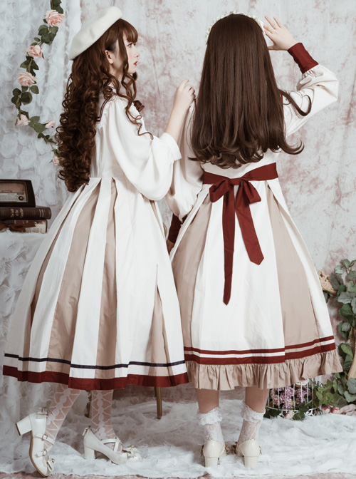 The Distant Letter Series Lapel Elegant Classic Lolita Autumn Winter Long Sleeve Dress