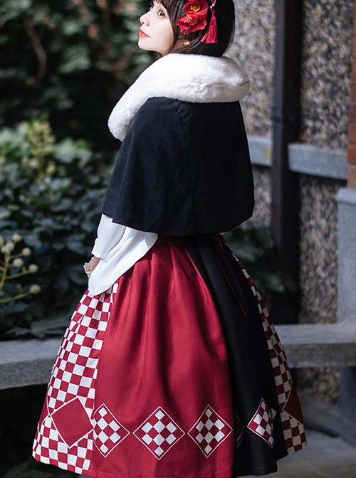 Sparrow Tea Series Japanese Style Classic Lolita Sling Dress And Shirt And Cloak Set