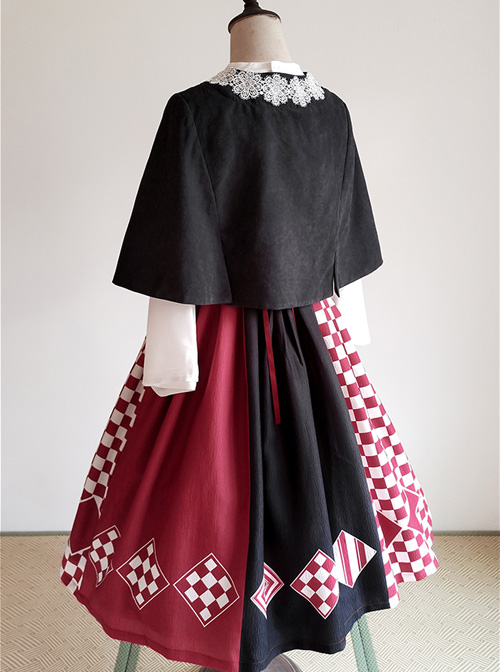 Sparrow Tea Series Japanese Style Classic Lolita Sling Dress And Shirt And Cloak Set