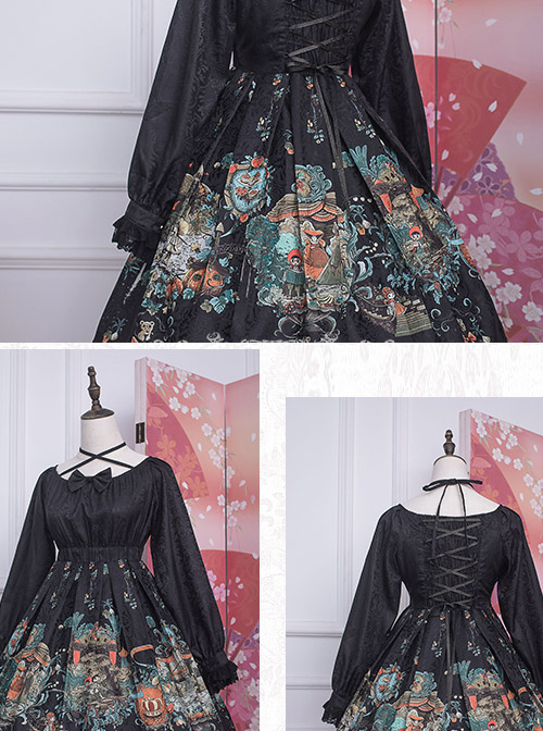 Strawberry Witch *The Fairytale Drama Of Chibor* Series Bowknot Sweet Lolita Long Sleeve Dress