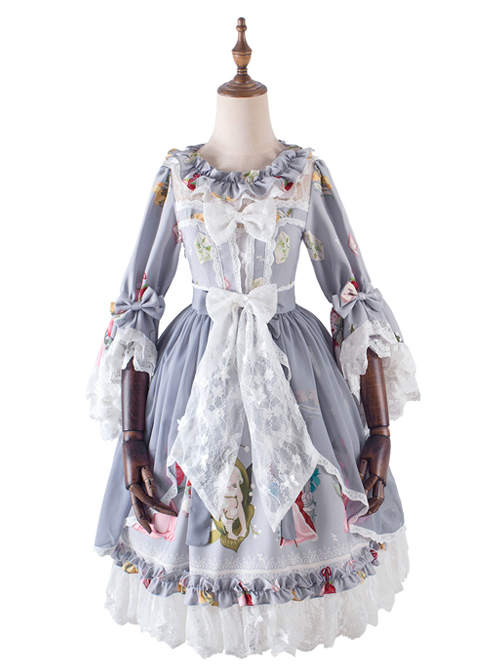 Magic Tea Party *Little Ada's Flowers* Series Retro Sweet Lolita Half Sleeve Dress