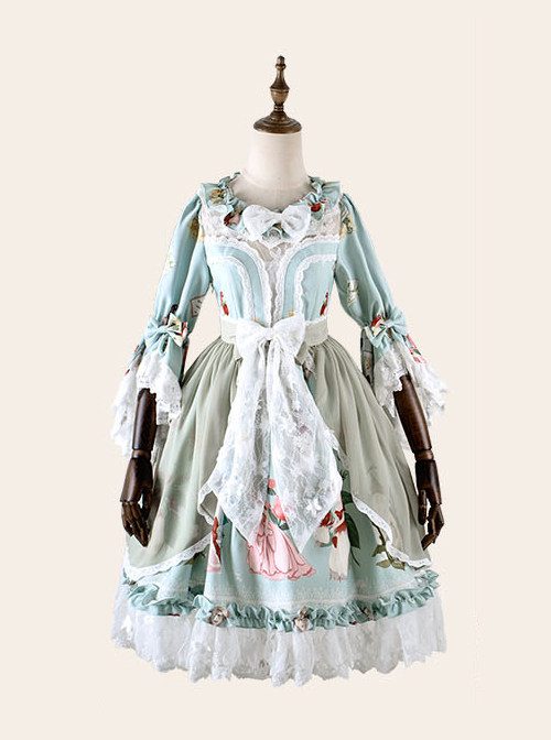 Magic Tea Party *Little Ada's Flowers* Series Retro Sweet Lolita Half Sleeve Dress