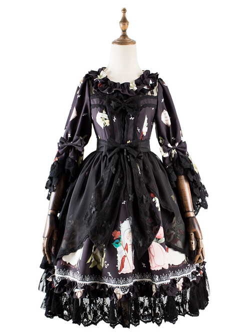 Magic Tea Party *Little Ada's Flowers* Series Retro Sweet Lolita Half Sleeve Dress