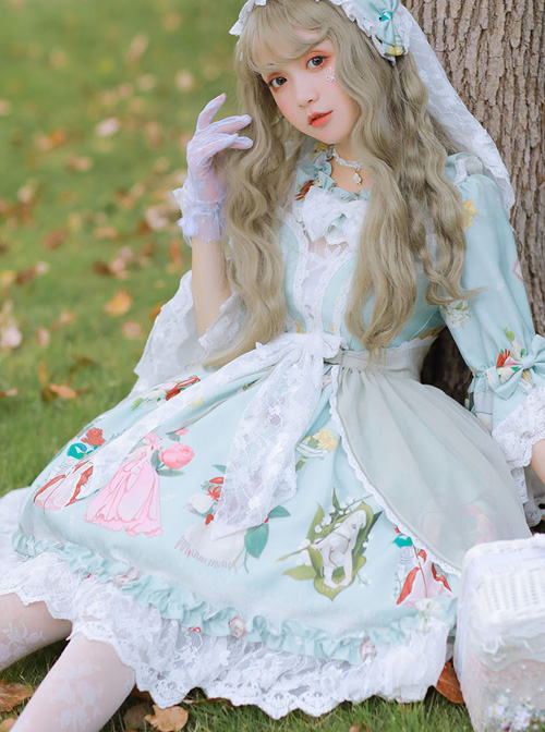Magic Tea Party *Little Ada's Flowers* Series Retro Sweet Lolita Half Sleeve Dress