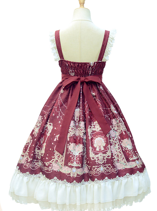 Full-blown Flowers Series Bowknot Chiffon Sweet Lolita Sling Dress