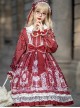 Full-blown Flowers Series Bowknot Ruffle Chiffon Sweet Lolita Long Sleeve Dress