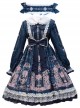 Full-blown Flowers Series Bowknot Ruffle Chiffon Sweet Lolita Long Sleeve Dress