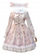 Full-blown Flowers Series Bowknot Ruffle Chiffon Sweet Lolita Long Sleeve Dress