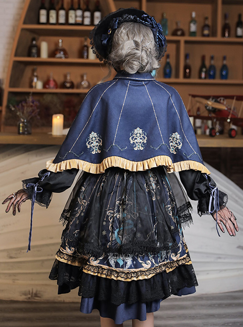 Divine Salvation Series OP Printing Retro Gothic Lolita Long Sleeve Dress Set