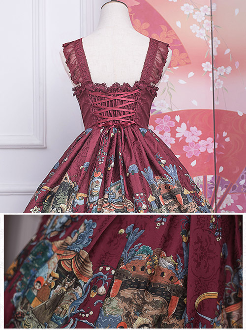 Strawberry Witch *The Fairytale Drama Of Chibor* Series Bowknot Sweet Lolita Sleeveless Dress