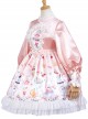 Hamster Cup Series OP Pink Sweet Lolita Long Sleeve Dress And Cloak Set