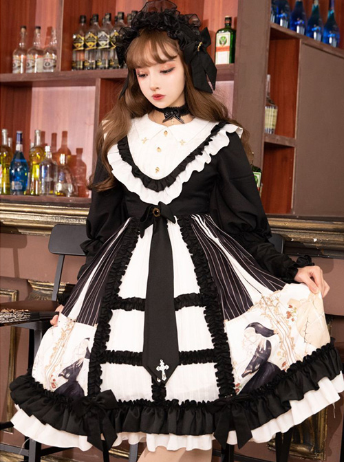 Dark Gold Hymn Series OP Gothic Lolita Long Sleeve Dress