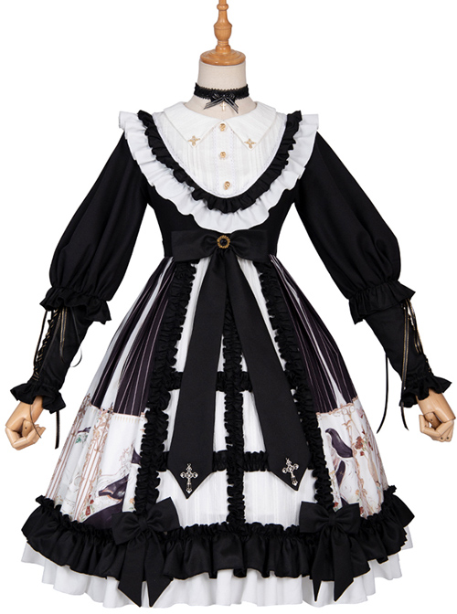 Dark Gold Hymn Series OP Gothic Lolita Long Sleeve Dress