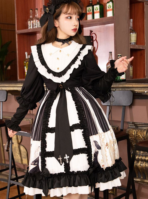 Dark Gold Hymn Series OP Gothic Lolita Long Sleeve Dress