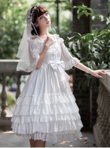 Venus Kiss Series White Elegant Classic Lolita Sling Dress