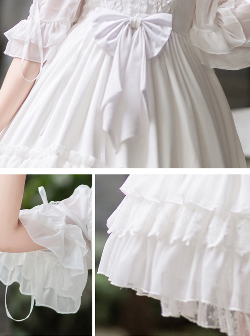 Venus Kiss Series White Elegant Classic Lolita Sling Dress