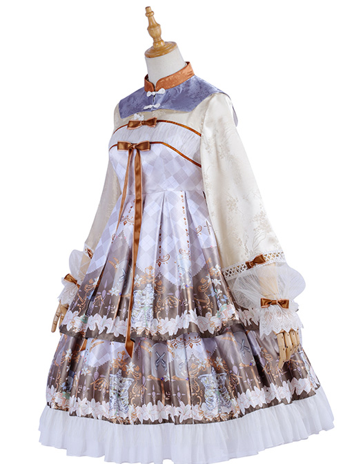 Cross Lily Series Chinese Style Classic Lolita Long Sleeve Dress