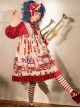 Popcorn Series Christmas Red Sweet Lolita Long Sleeve Dress