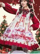 Popcorn Series Christmas Red Sweet Lolita Long Sleeve Dress