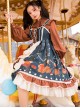Distance Christmas Series JSK Open Front Cute Printing Retro Pastoral Style Sweet Lolita Sling Dress