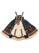 Distance Christmas Series JSK Open Front Cute Printing Retro Pastoral Style Sweet Lolita Sling Dress