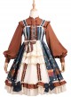 Distance Christmas Series JSK Open Front Cute Printing Retro Pastoral Style Sweet Lolita Sling Dress