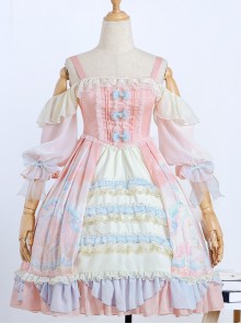 The Dreamland Series OP Pink Sweet Lolita Raglan Sleeve Dress