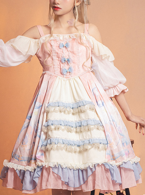 The Dreamland Series OP Pink Sweet Lolita Raglan Sleeve Dress