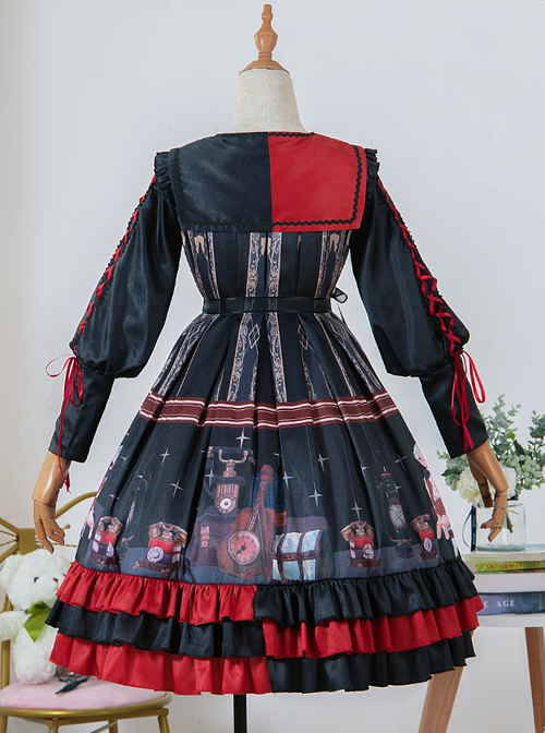 Marionette Series OP High Waist Gothic Lolita Long Sleeve Dress