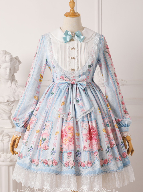 Blueberry Berry Series Doll Collar Sweet Lolita Long Sleeve Dress