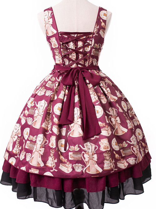 Magic Tea Party Roasted Coffee Series JSK Classic Lolita Sling Dress