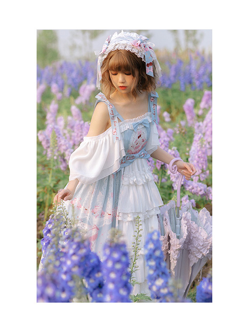 Cherry Town Series JSK Cherry Printing Sweet Lolita Sling Dress