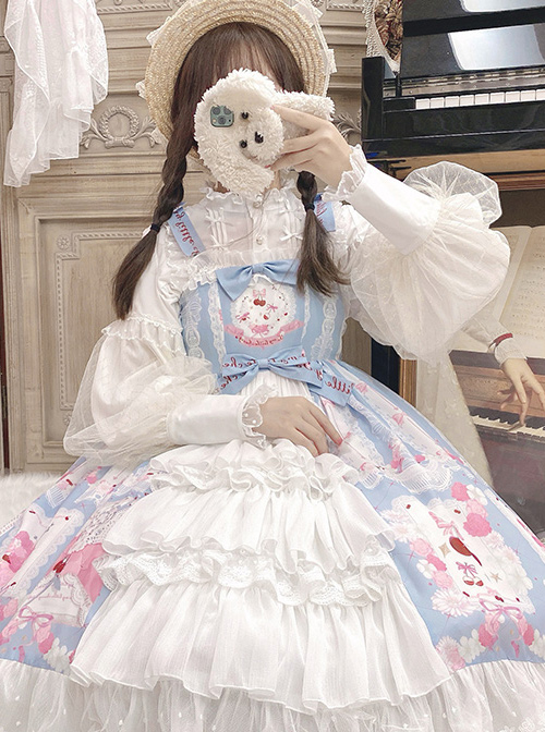 Cherry Town Series JSK Cherry Printing Sweet Lolita Sling Dress