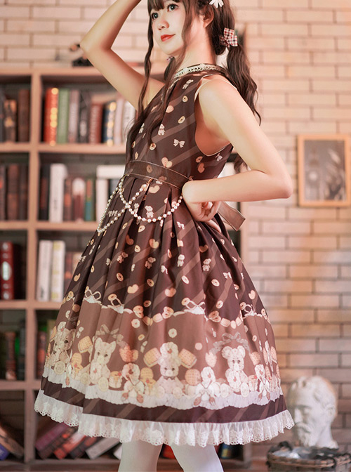 The Cookie Festival Series Little Bear Sweet Lolita Sleeveless Dress
