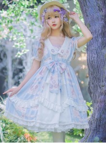 Summer Frost Wind Series OP Sweet Lolita Short Sleeve Dress