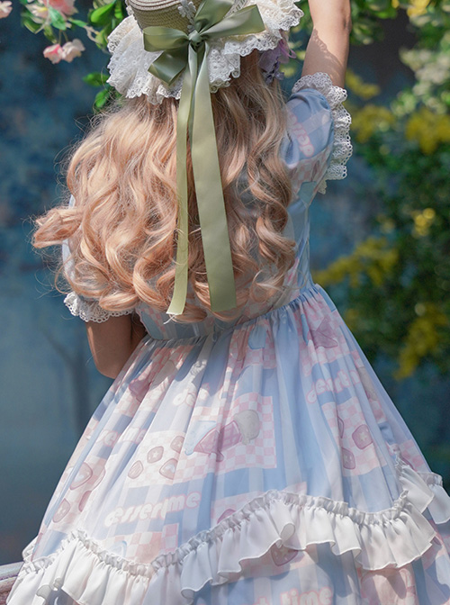 Summer Frost Wind Series OP Sweet Lolita Short Sleeve Dress