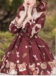 The Sweetheart Bear Tea Party Series OP Sweet Lolita Long Sleeve Dress