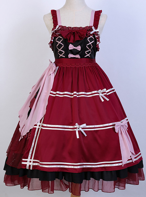 The Little Witch Poem Series Sweet Lolita Sling Dress And Shirt Set