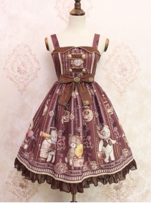 Steam Bear Series JSK Gear Bowknot Classic Lolita Sling Dress