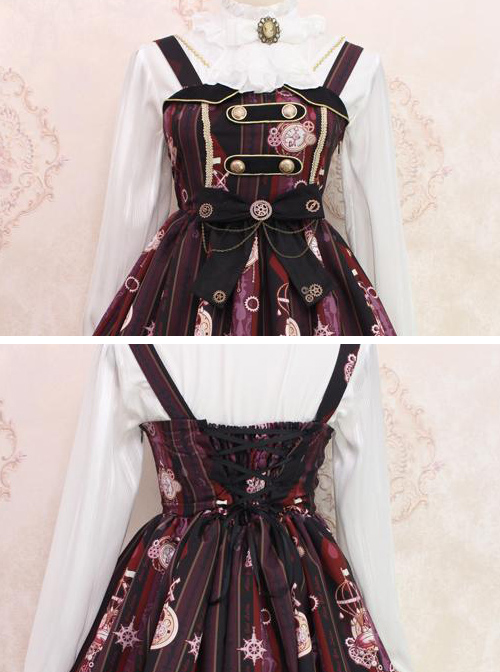 Steam Bear Series JSK Gear Bowknot Classic Lolita Sling Dress