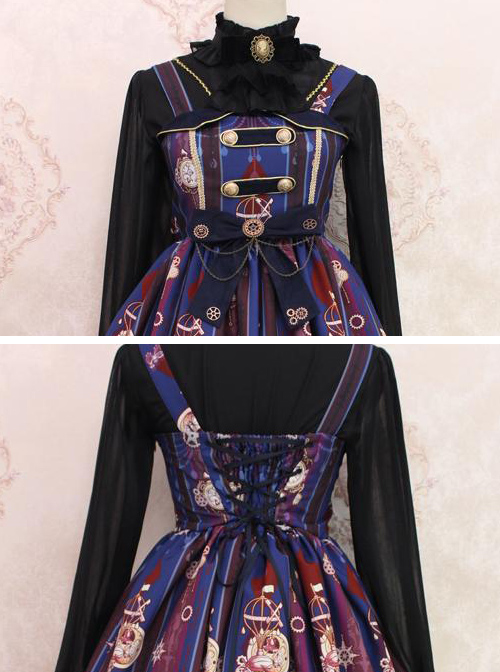 Steam Bear Series JSK Gear Bowknot Classic Lolita Sling Dress