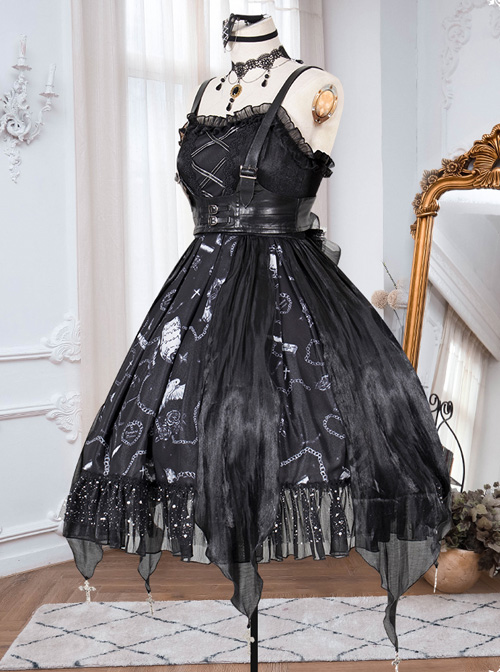 The Vampire Diaries Series JSK Darkness Gothic Lolita Sling Dress