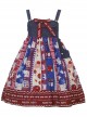 Small Tomato Series JSK Denim Stitching Sweet Lolita Sling Dress